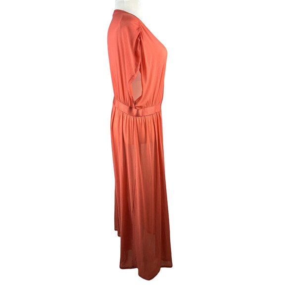 Torrid Maxi Mesh Short Sleeve Coverup Kimono Orange Womens Plus Size 2 2X - Picture 8 of 12